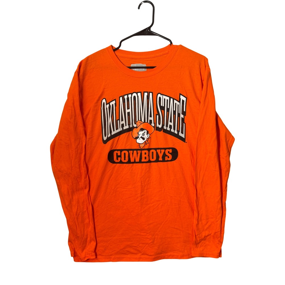 Captivating Oklahoma State Cowboys Long Sleeve Graphic T-Shirt Mens L Orange NEW